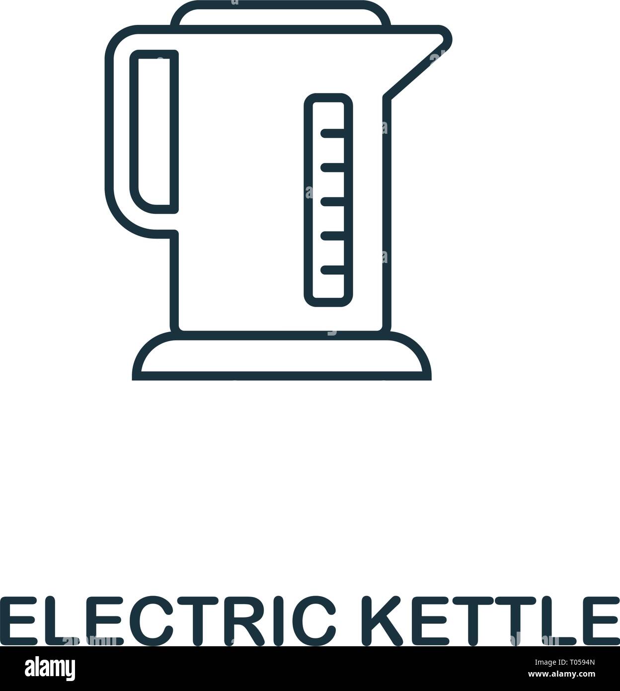 Electric Kettle icon. Thin style design from household icons collection. Creativeelectric kettle icon for web design, apps, software, print usage Stock Vector