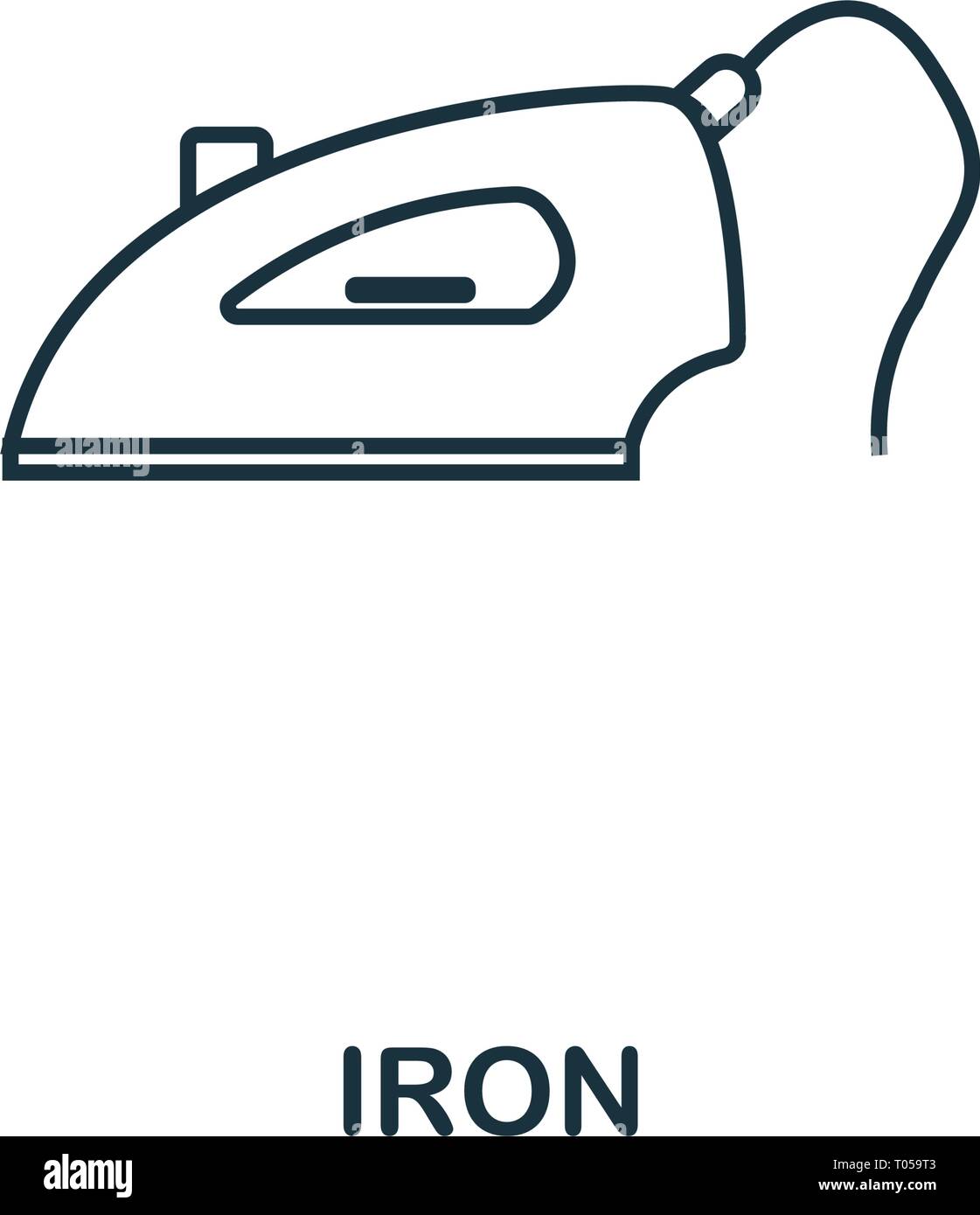 Iron icon. Thin style design from household icons collection. Creativeiron icon for web design, apps, software, print usage Stock Vector