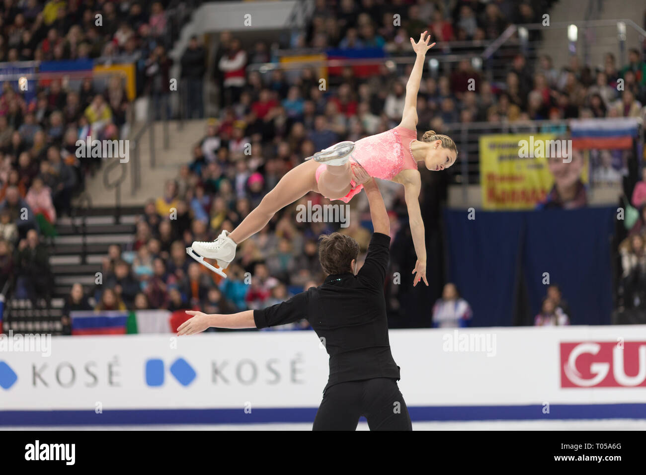 Daria Pavliuchenko and Denis Khodykin from Russia during European championships Stock Photo