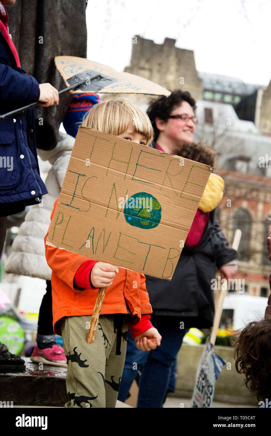 London. School students strike for climate change , part of a global action. Stock Photo
