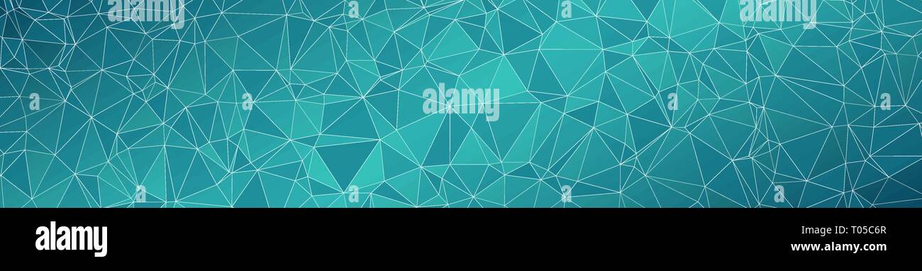Tech wide banner conception, vector triangles shapes Stock Vector