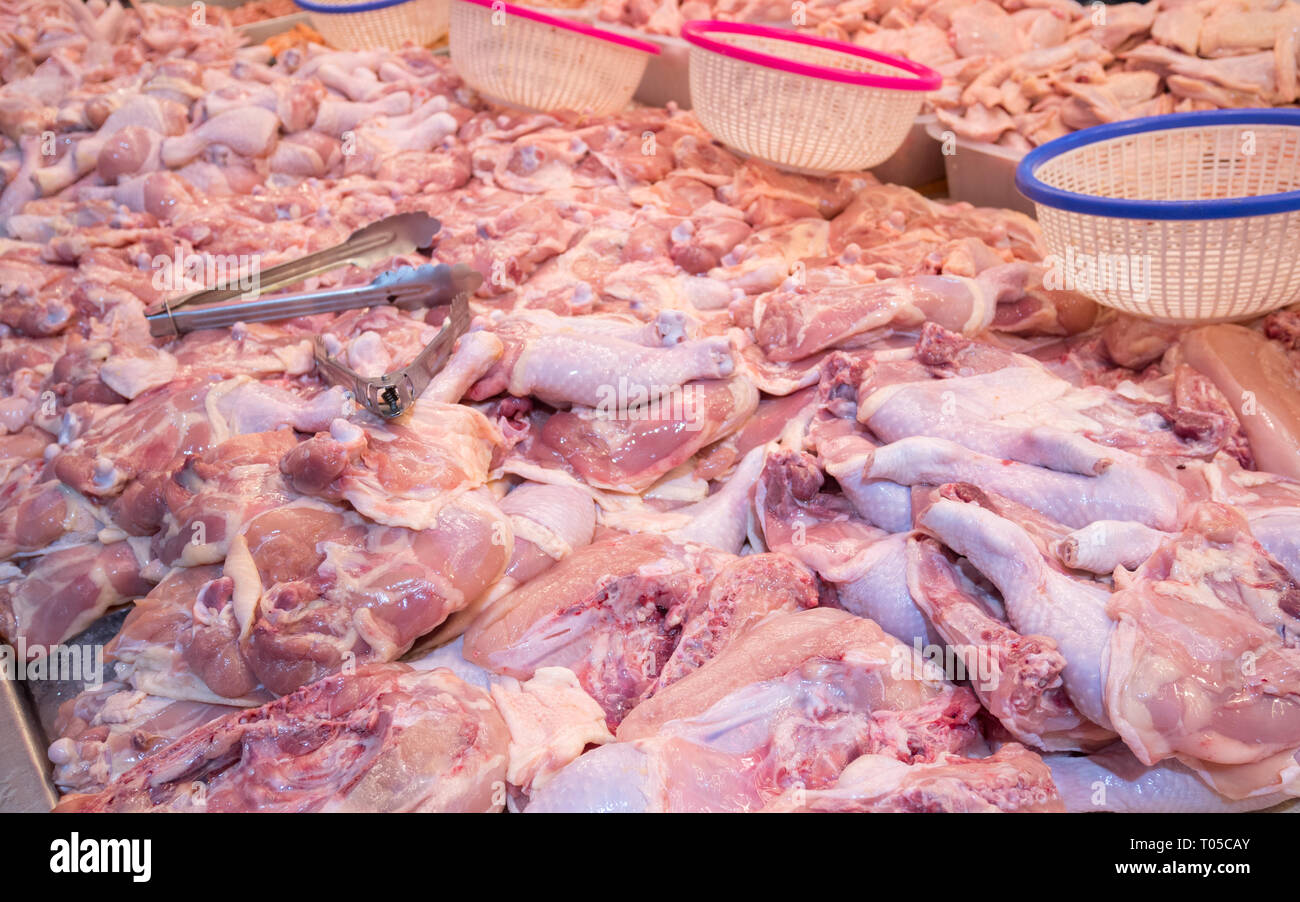 fresh chicken in the market Stock Photo