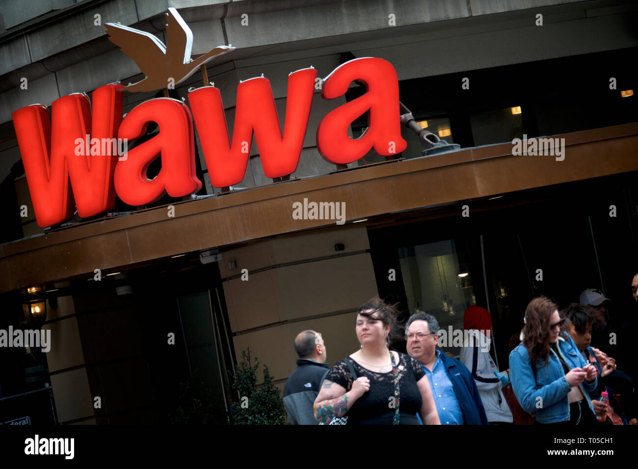 Flagship store of WaWa in Center City Philadelphia, PA on March 15, 2019. Stock Photo