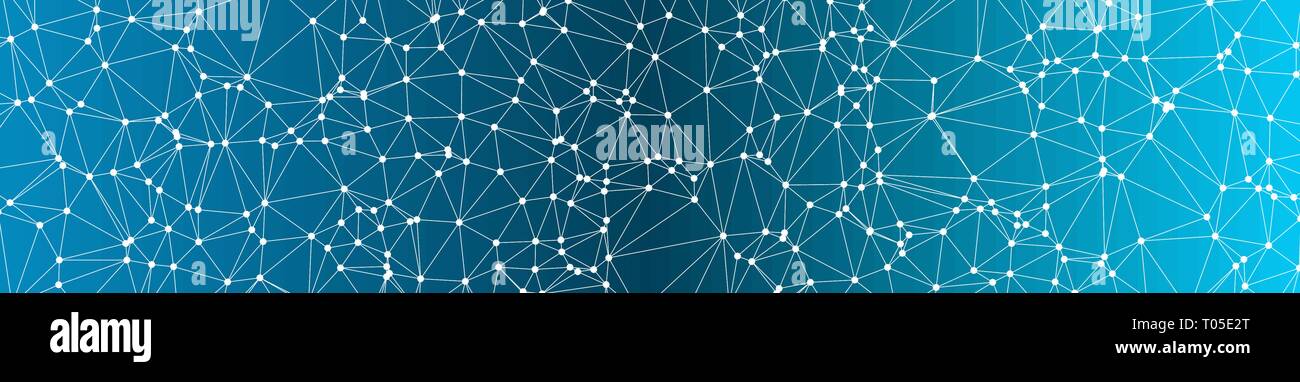 Connected triangles shapes vector wide banner background Stock Vector