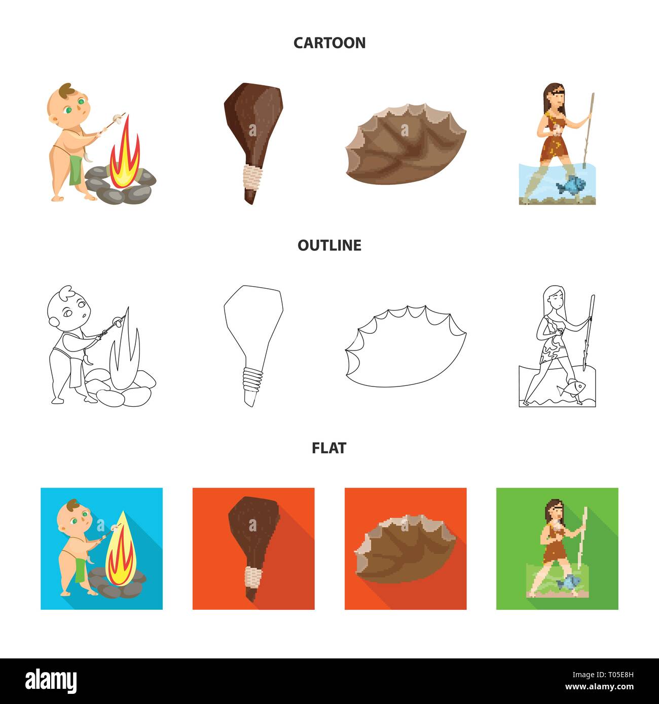 kid,cudgel,flint,woman,prehistoric,weapon,sharp,neanderthal,bonfire ...