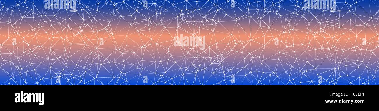 Technical vector wide banner backdrop, triangles and circles Stock Vector