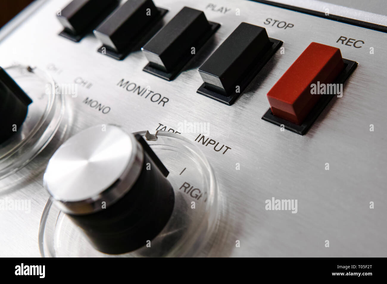 The control panel of a classic recording machine Stock Photo - Alamy