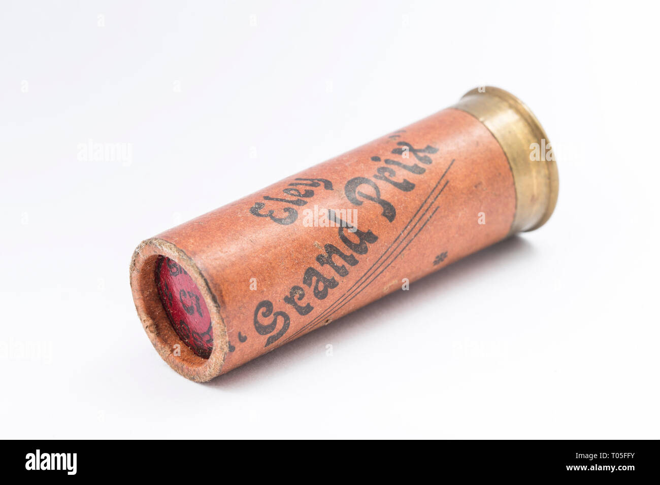 An old Eley Grand Prix paper cased 12bore, or gauge, shotgun cartridge