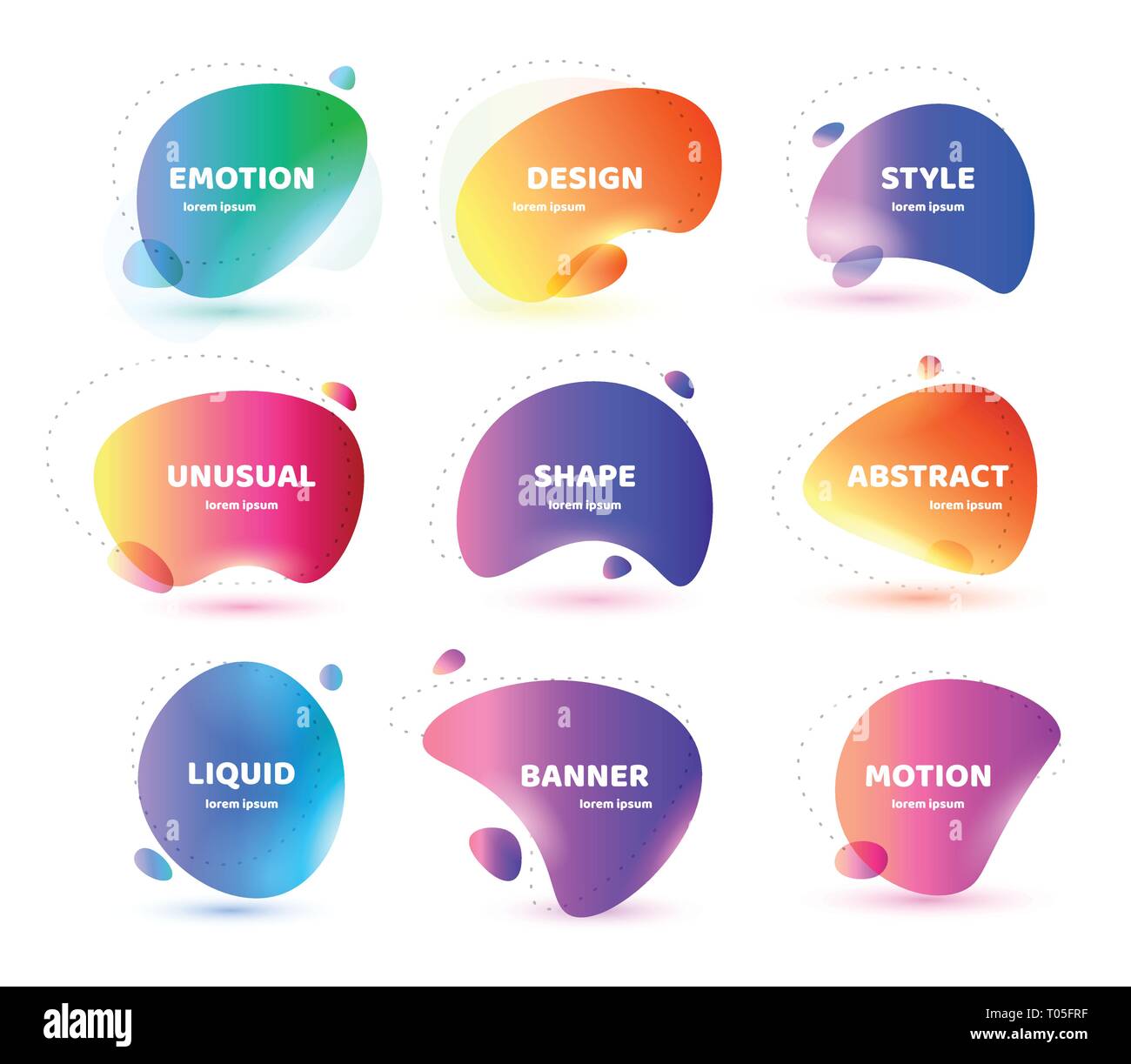 Set of Modern abstract vector banner. Flat geometric colorful liquid ...