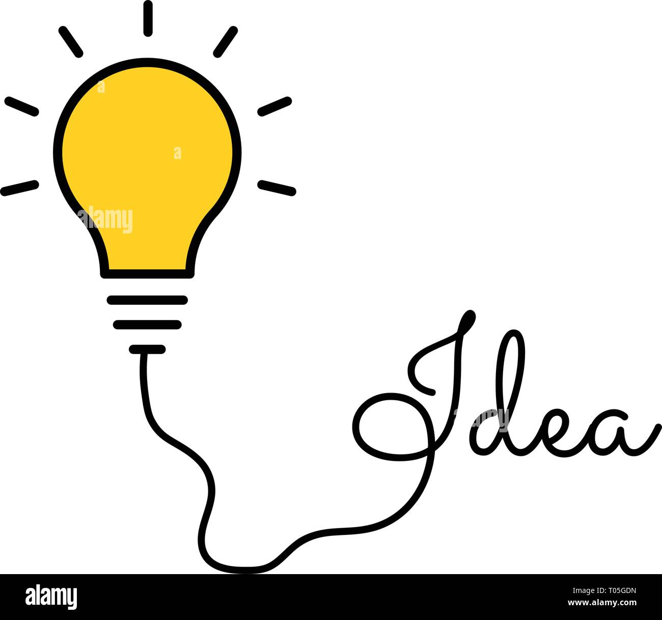 Bulb light idea. concept of big ideas inspiration innovation, invention,  effective thinking. Starting the thinking process Stock Vector Image & Art  - Alamy
