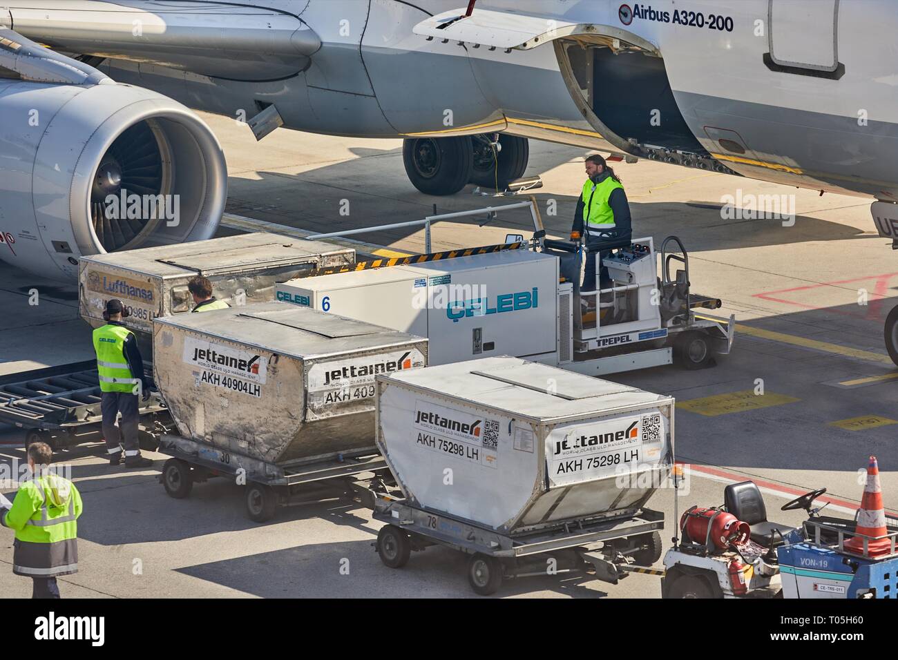 Aircraft Ground Handling Stock Photo