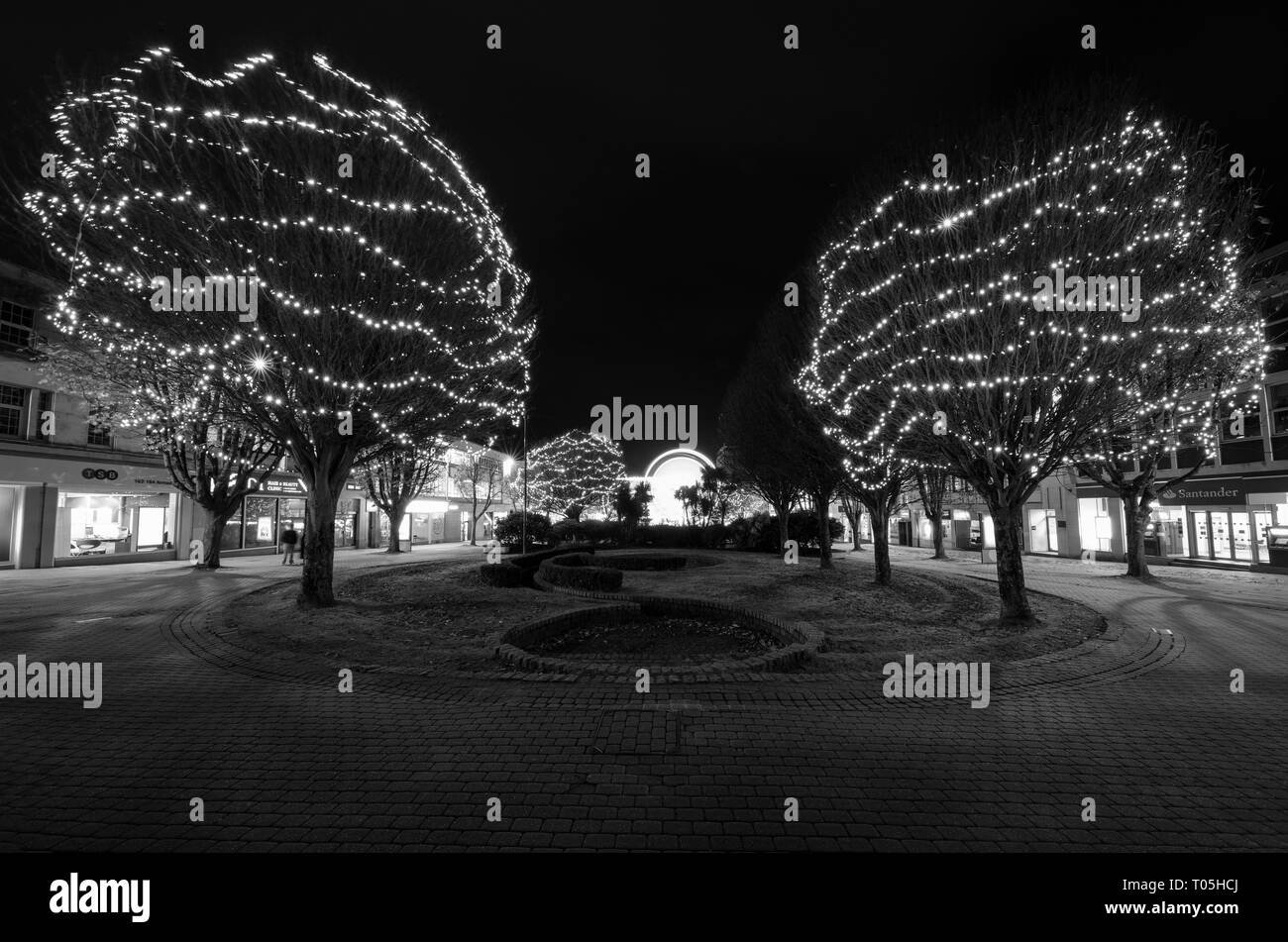 The Christmas lights and fairground rides in Plymouth, Devon,UK Stock Photo