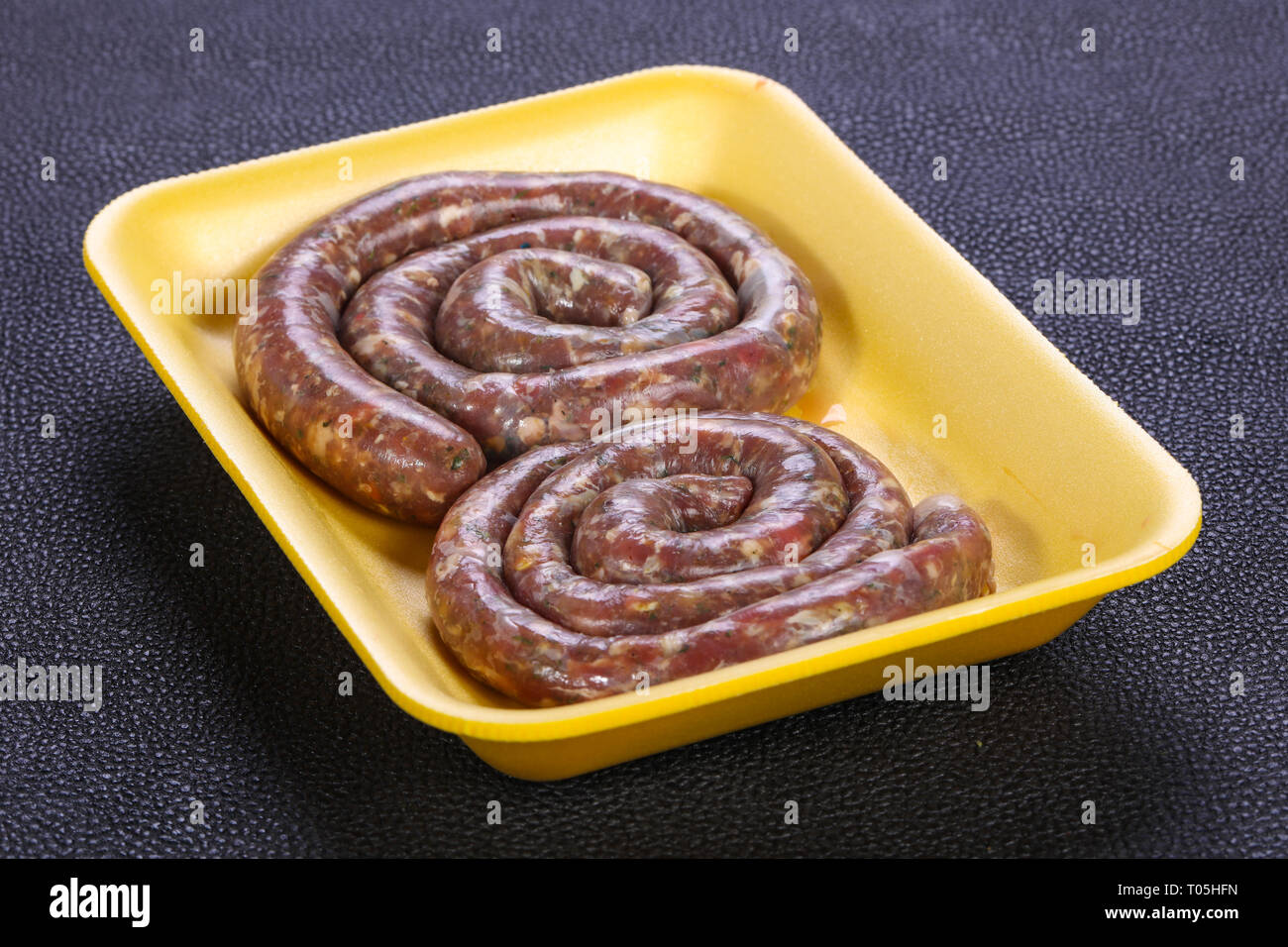 Raw beef sausages ready for grill Stock Photo Alamy