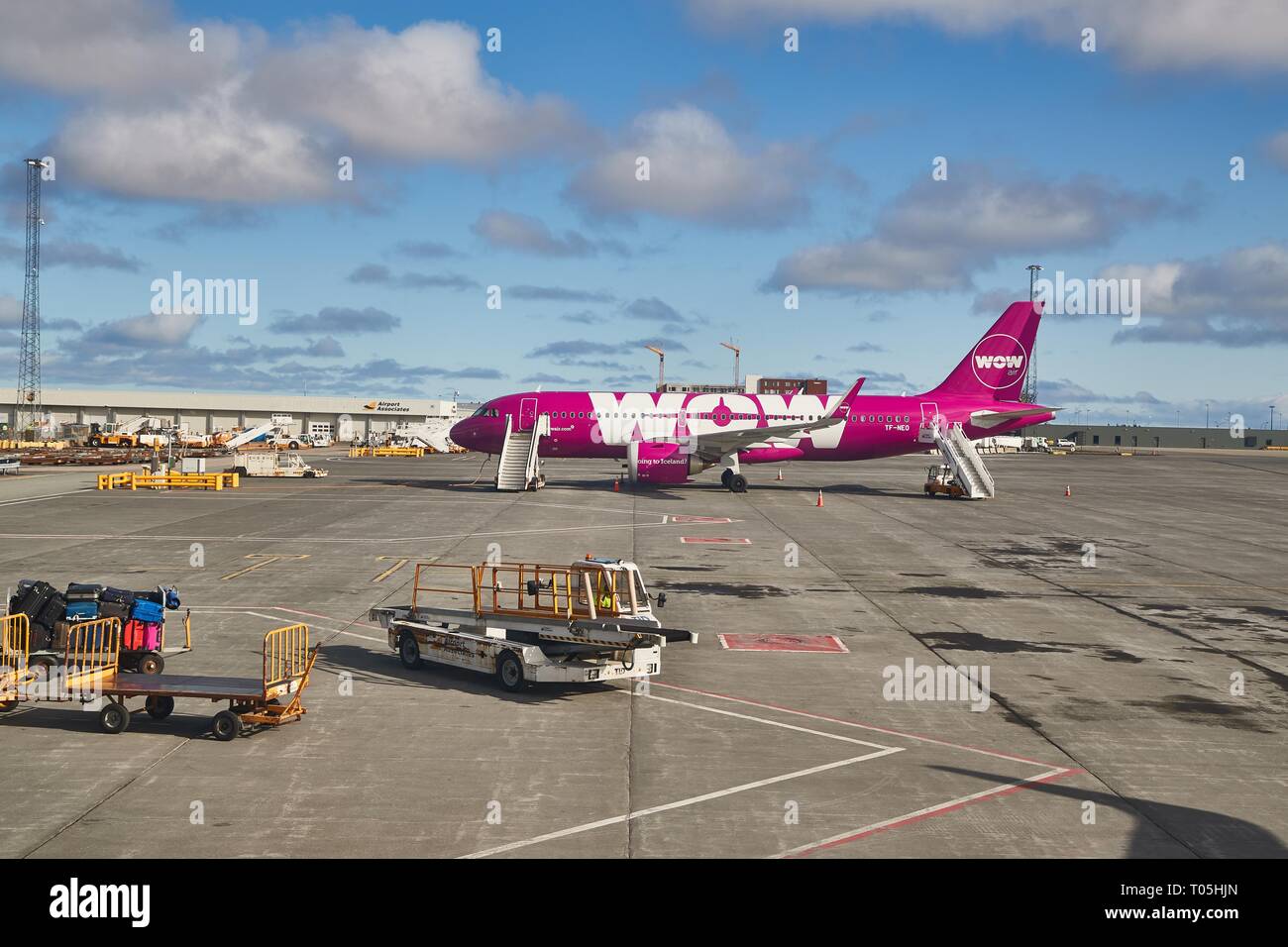 Airliner of WOW Air Stock Photo