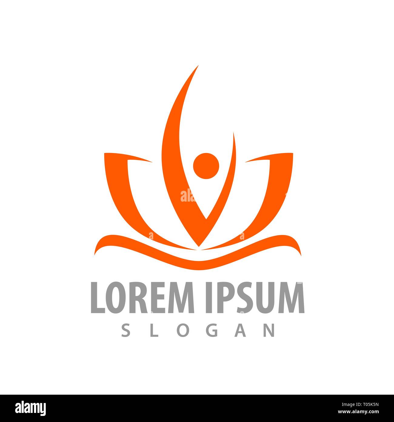 Human lotus flower concept design. Symbol graphic template element Stock Vector