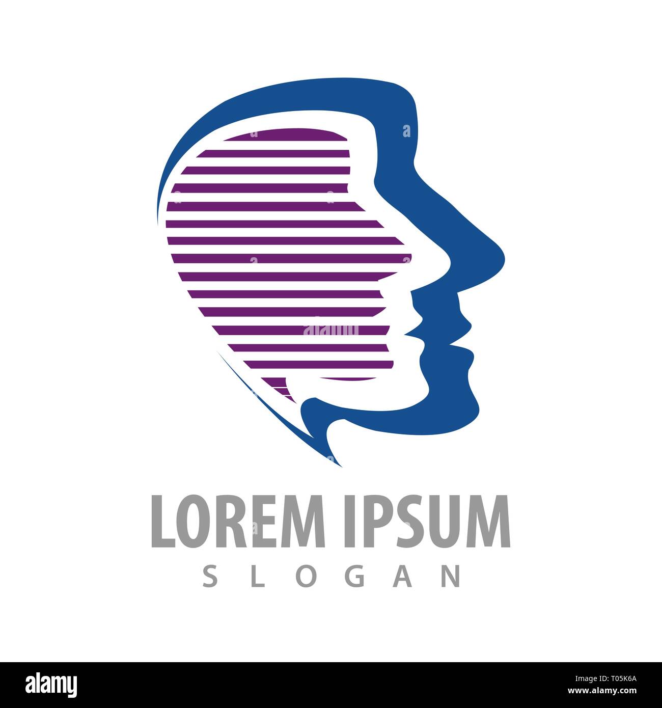 Abstract human face lines concept design. Symbol graphic template element Stock Vector