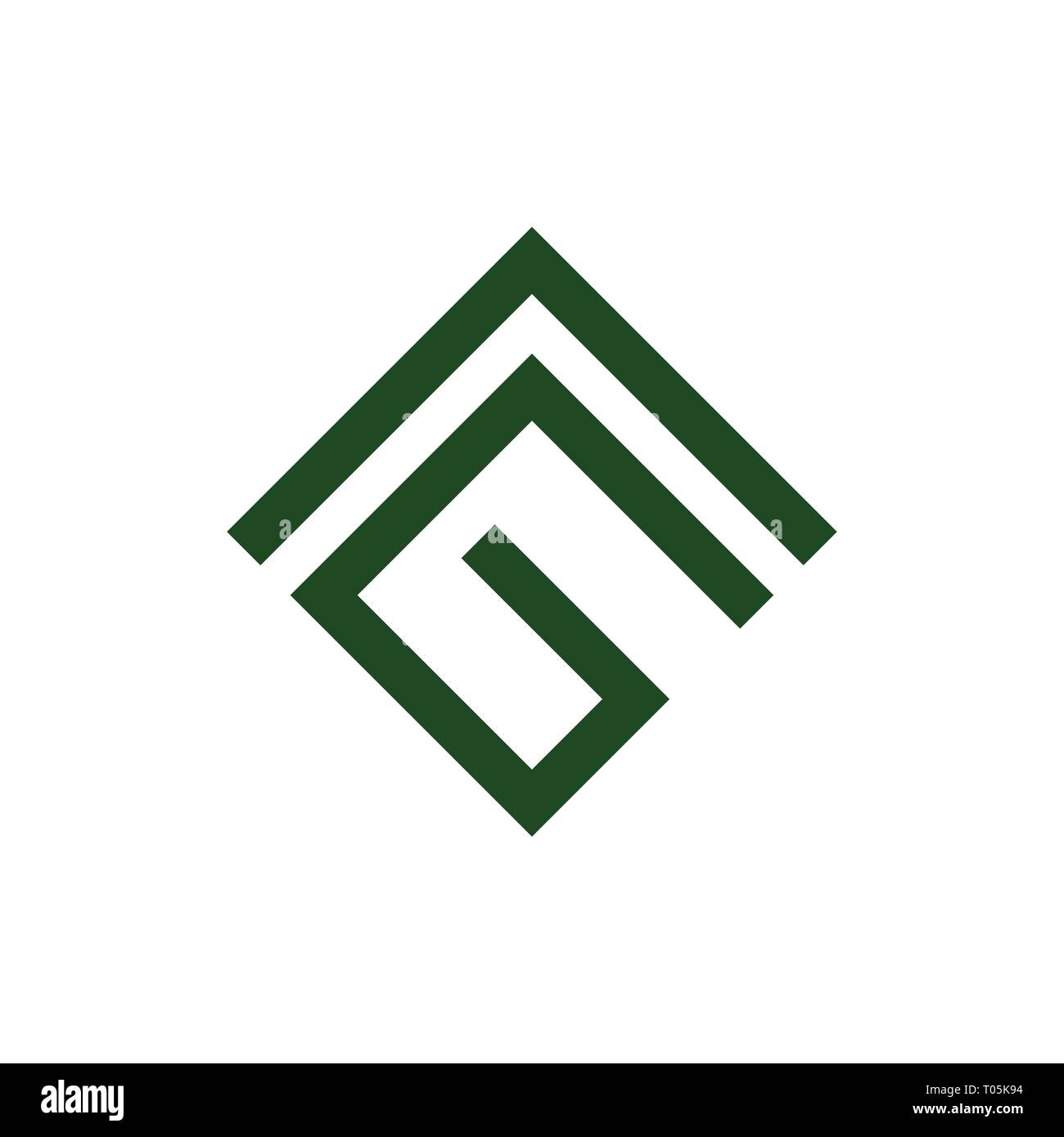 abstract letters ag geometric arrow logo vector Stock Vector