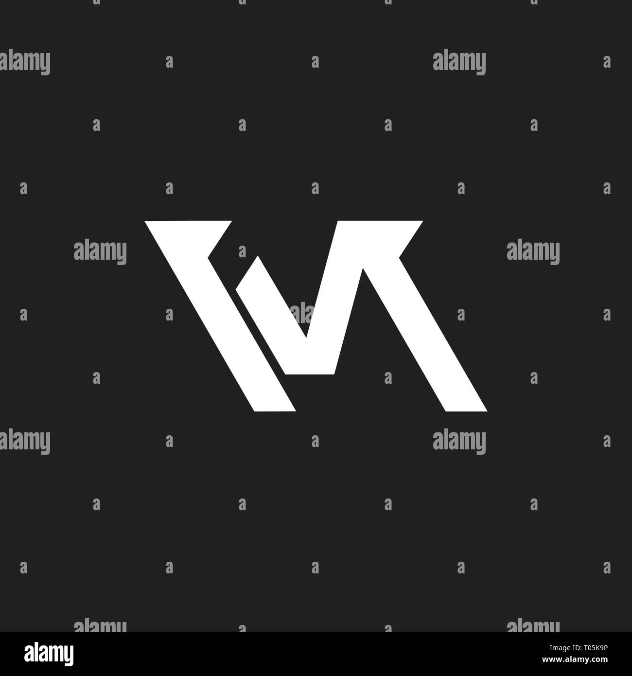 abstract letter mv arrow up geometric line logo vector Stock Vector ...