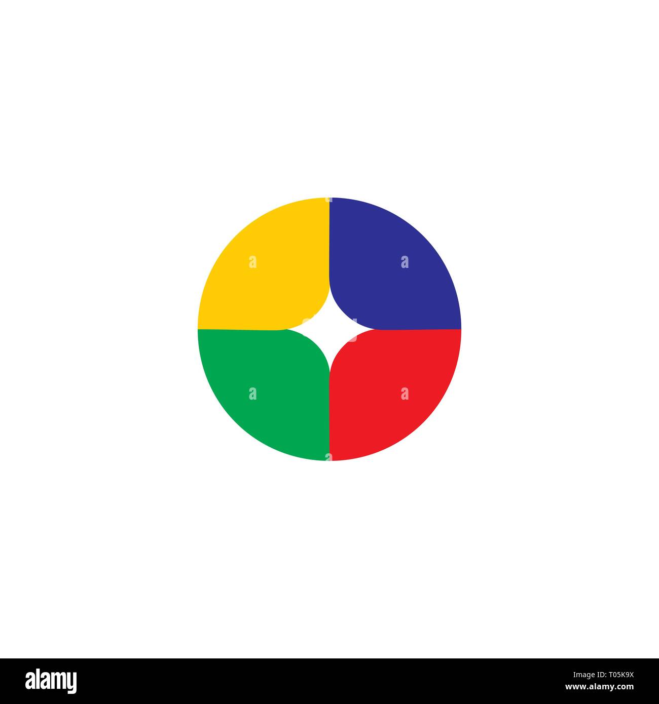 simple circle curves geometric colorful logo vector Stock Vector Image ...