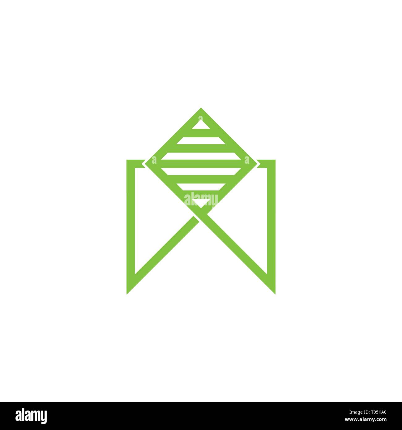 letters mw stripes line geometric logo vector Stock Vector