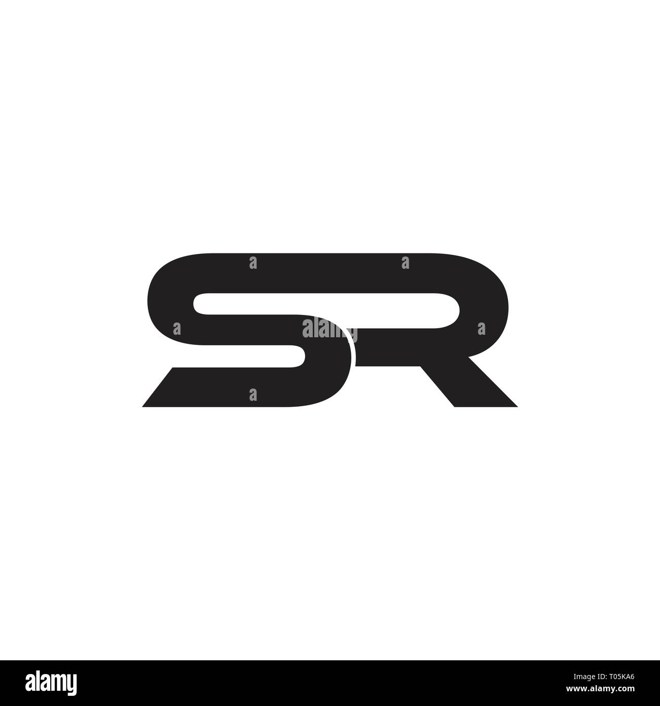 letters sr linked line logo vector Stock Vector