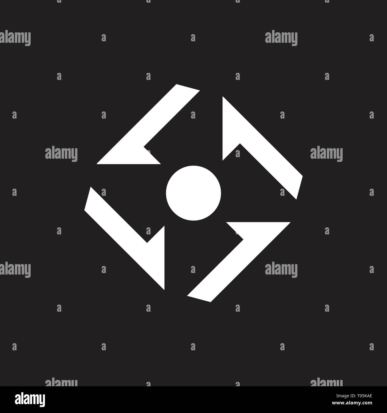 circle negative space turbine logo vector Stock Vector