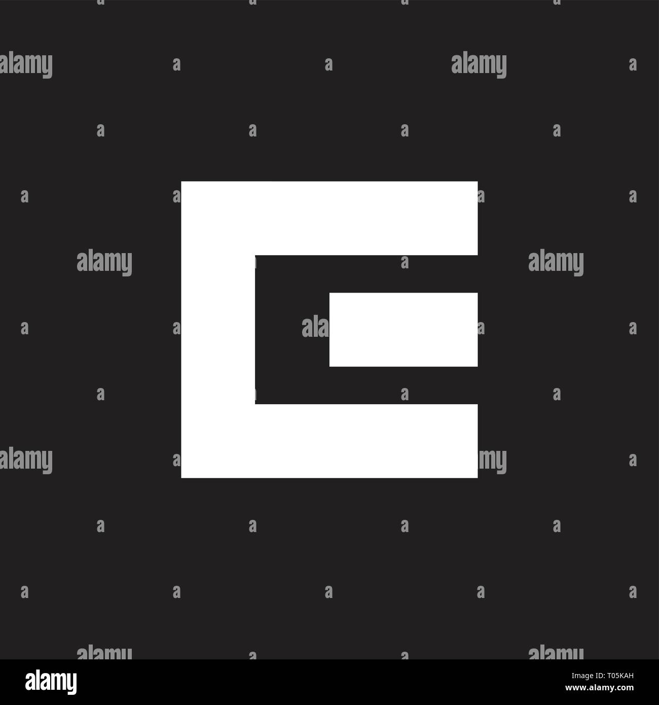 letters ce simple square geometric logo vector Stock Vector