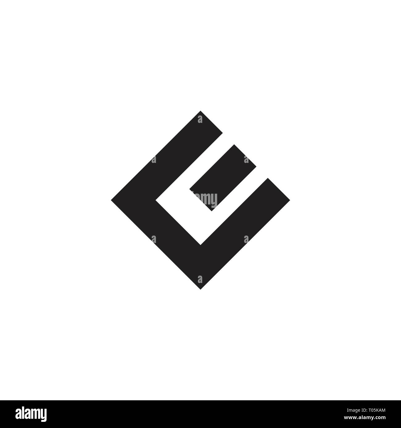 letters ce simple square line geometric logo vector Stock Vector