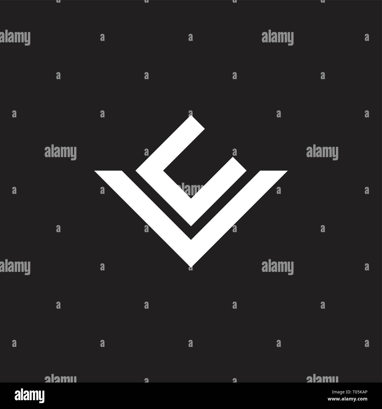 letters cv simple geometric line logo vector Stock Vector