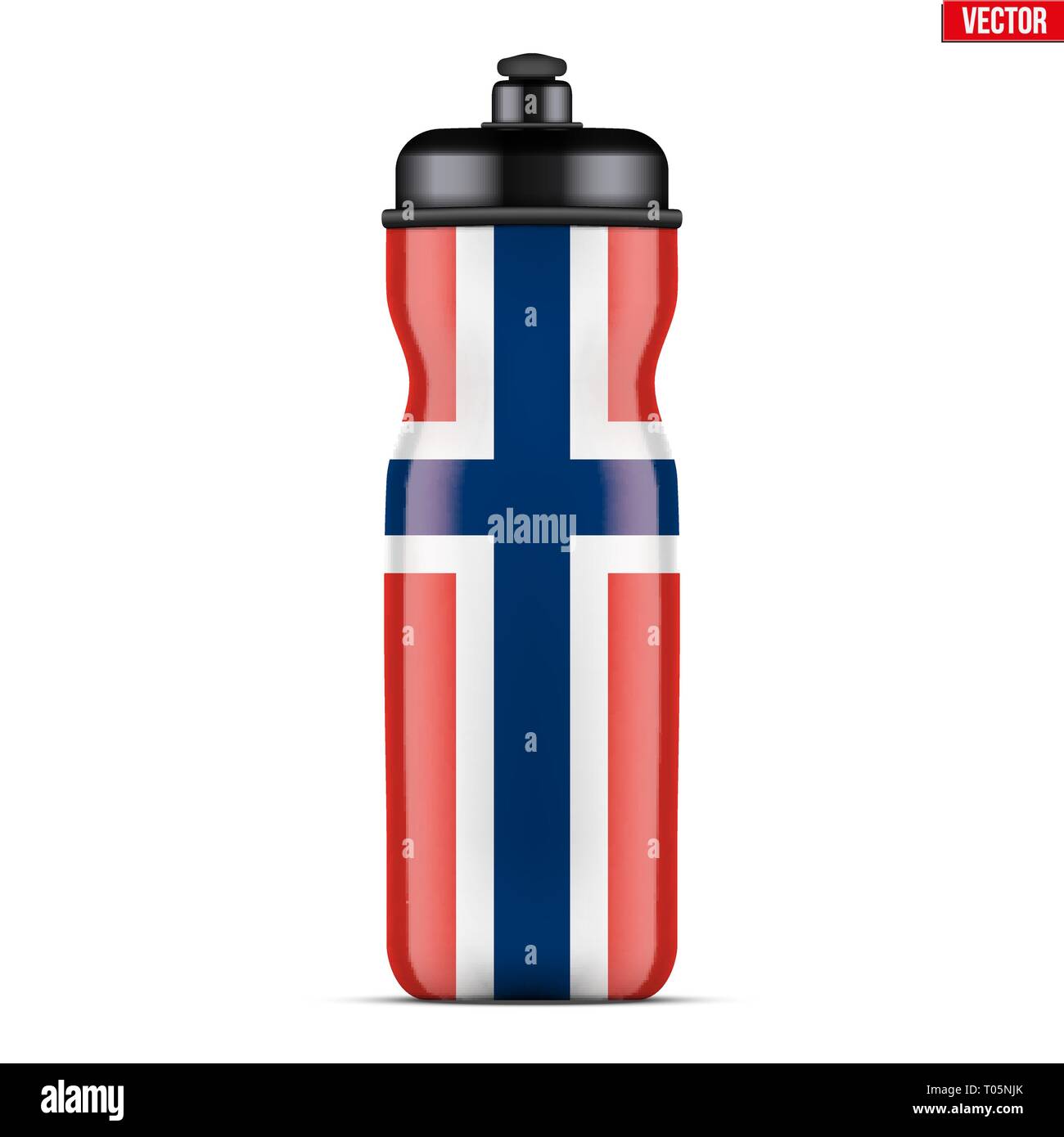 Norway Plastic Sport Nutrition Drink Bottle. Stock Vector