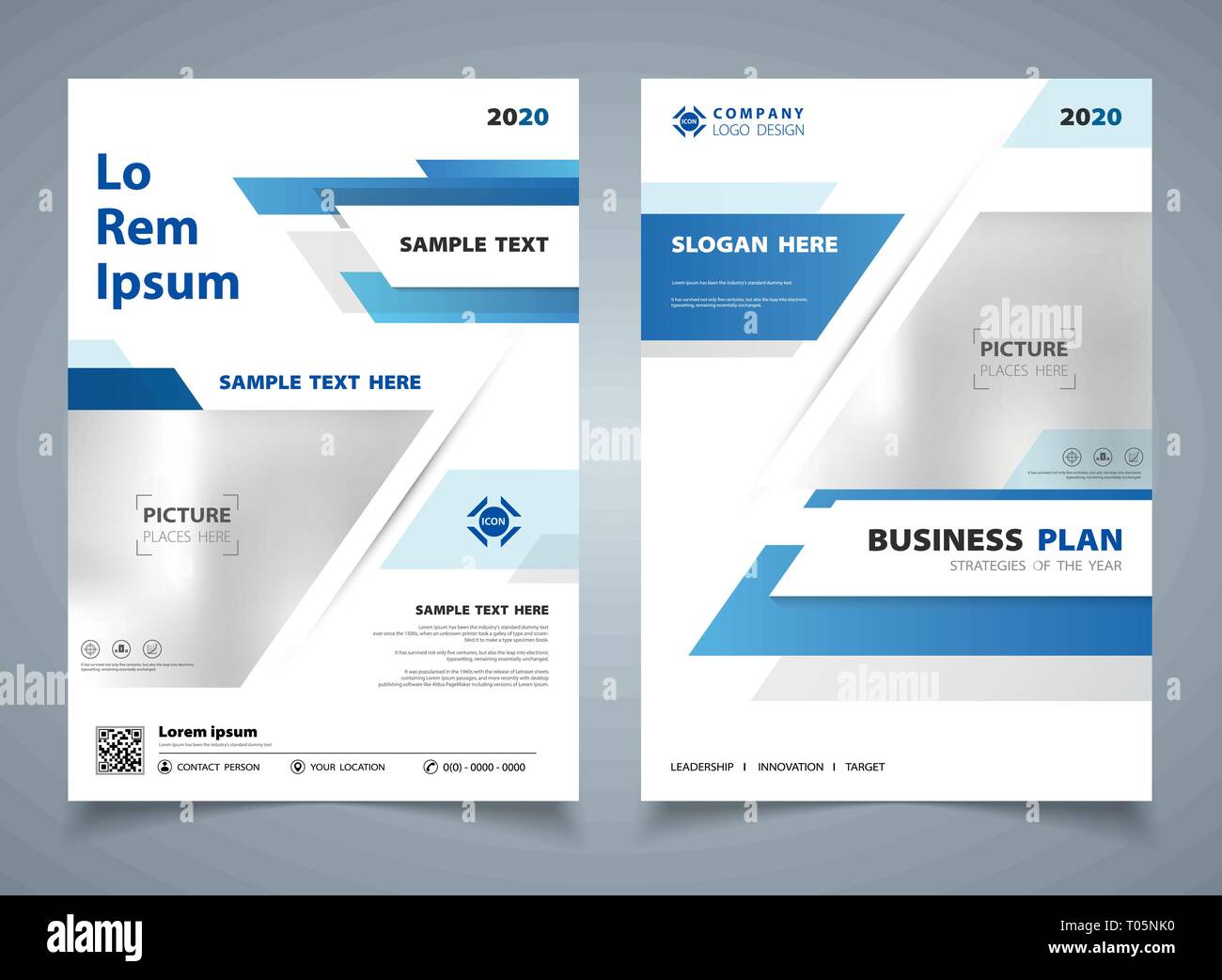 Abstract gradient blue color of modern technology brochure Inside Technical Brochure Template