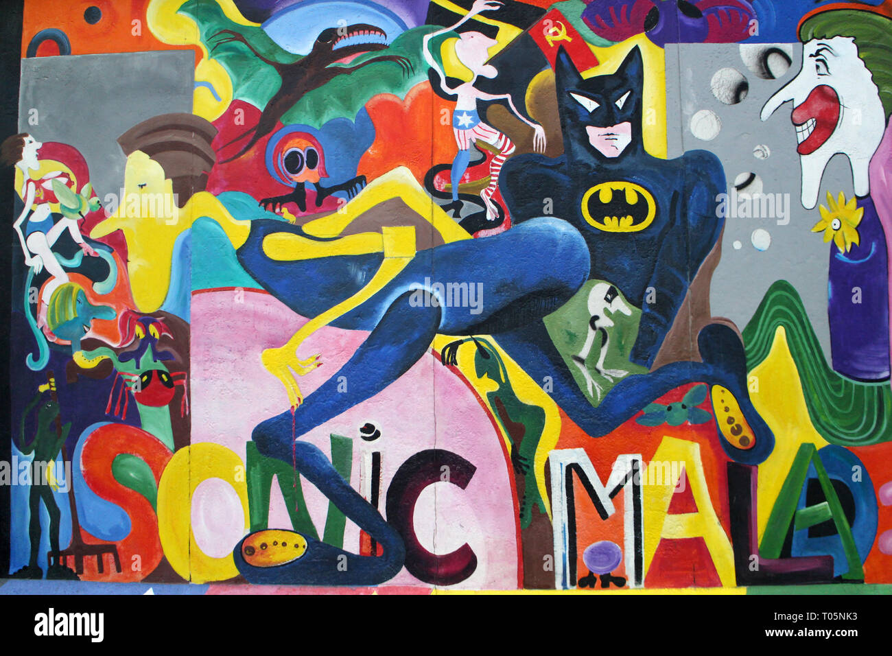 Berlin wall graffiti art on the east side gallery stock photo alamy