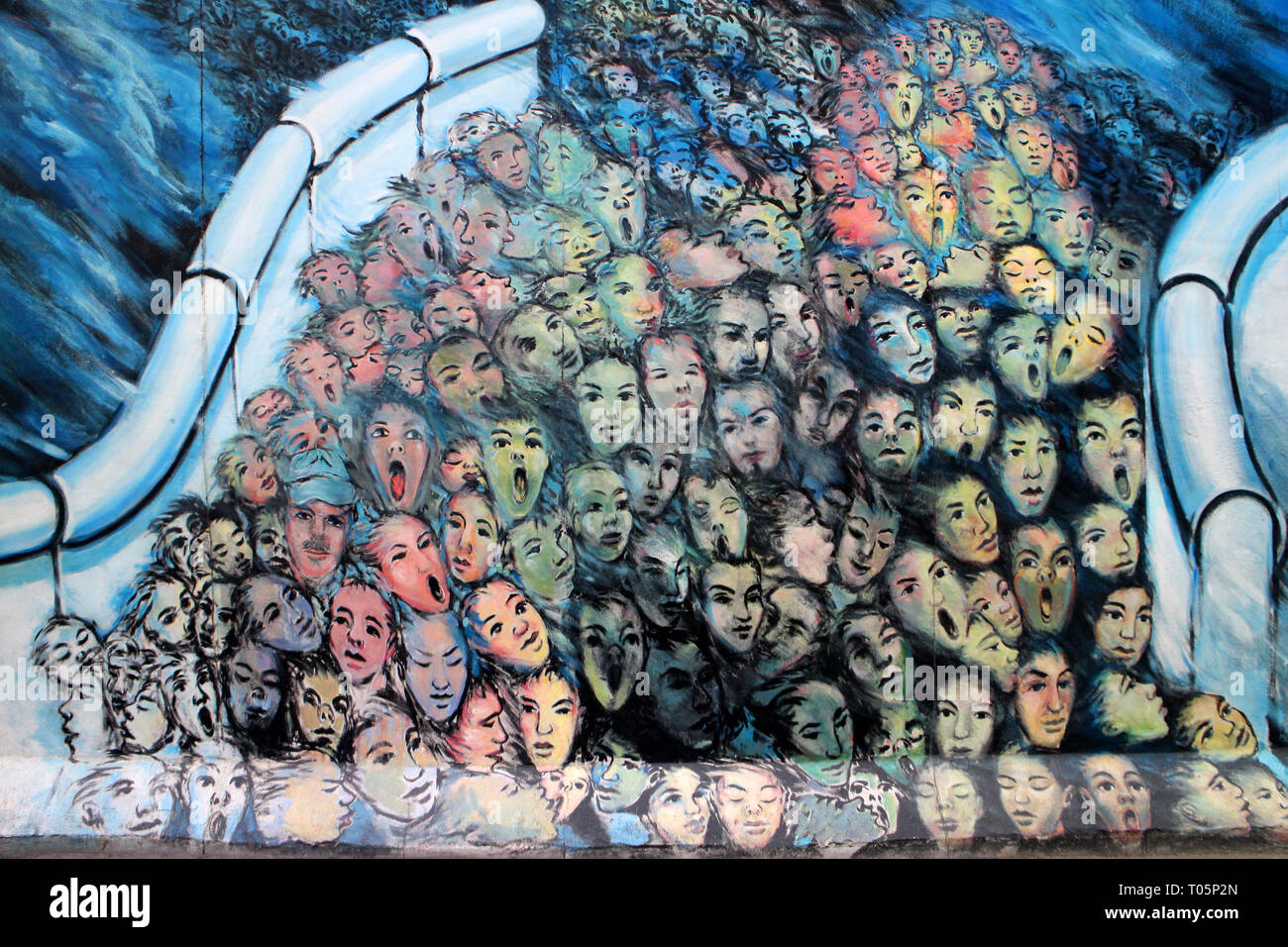 Berlin wall graffiti art on the east side gallery stock photo alamy