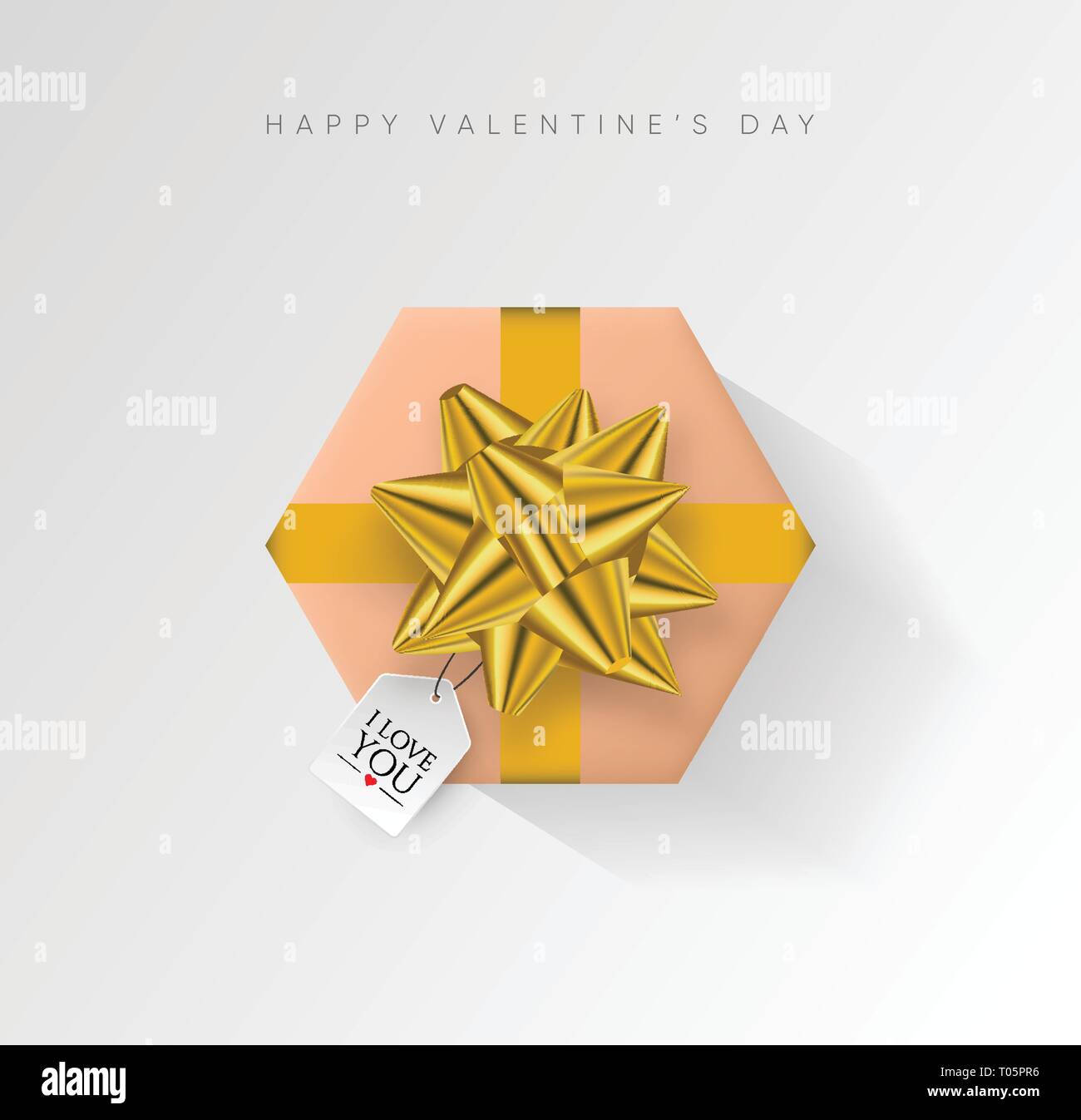 Valentines day vector background. Colorful wrapped gift box with ribbon ...