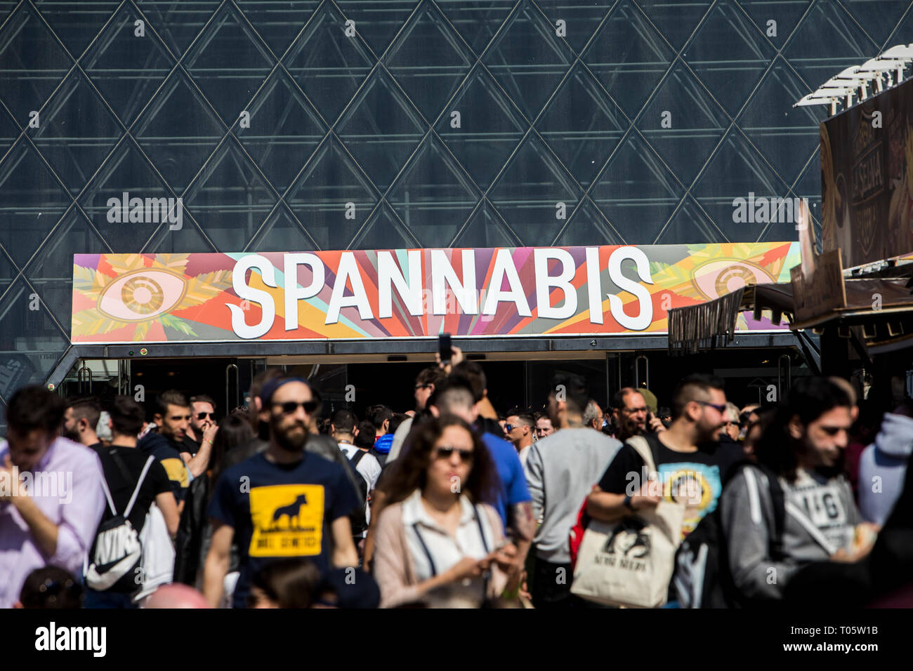 Barcelona, Spain. 16th March 2019. Hundreds of people seen at the festival. Spannabis 2019, a cannabis festival and biggest in Europe. Kannabia is one of the larger seed banks during the festival and it’s visited by thousands of people every year. Credit: SOPA Images Limited/Alamy Live News Stock Photo