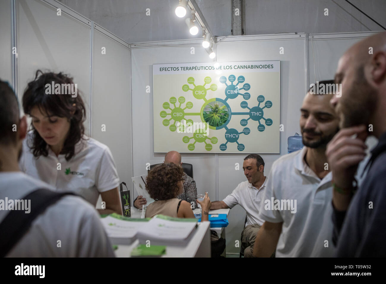 Barcelona, Spain. 16th March 2019. Medical annalists of cannabis seen during the festival. Spannabis 2019, a cannabis festival and biggest in Europe. Kannabia is one of the larger seed banks during the festival and it’s visited by thousands of people every year. Credit: SOPA Images Limited/Alamy Live News Stock Photo