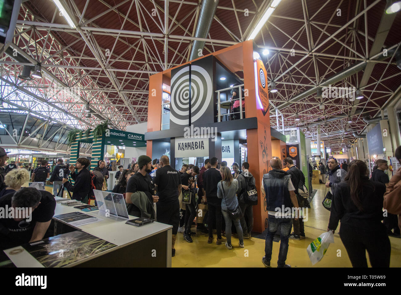 Barcelona, Spain. 16th March 2019. Different kinds of people seen attending the festival. Spannabis 2019, a cannabis festival and biggest in Europe. Kannabia is one of the larger seed banks during the festival and it’s visited by thousands of people every year. Credit: SOPA Images Limited/Alamy Live News Stock Photo
