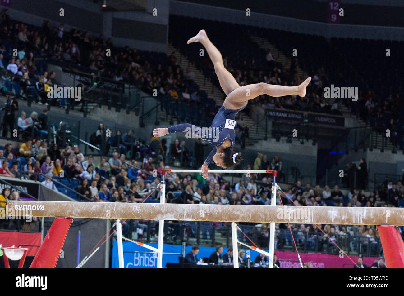 Liverpool, UK. 17th March 2019. Alia Leat of Heathrow Gym competing at the Men’s and Women’s Artistic British Championships 2019, M&S Bank Arena, Liverpool, UK. Credit: Iain Scott Photography/Alamy Live News Stock Photo