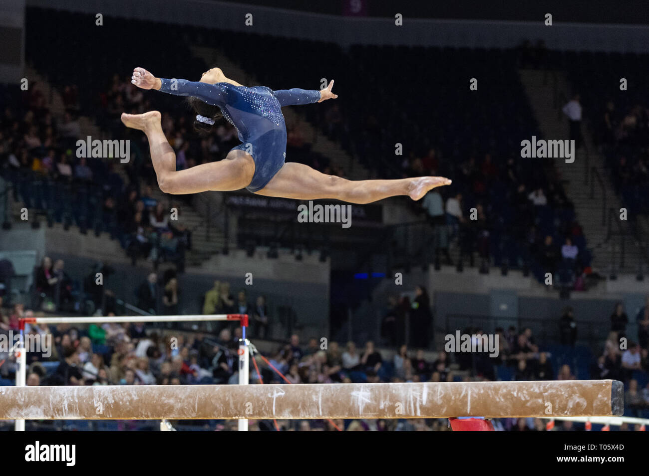 Liverpool, UK. 17th March 2019. Alia Leat of Heathrow Gym competing at the Men’s and Women’s Artistic British Championships 2019, M&S Bank Arena, Liverpool, UK. Credit: Iain Scott Photography/Alamy Live News Stock Photo