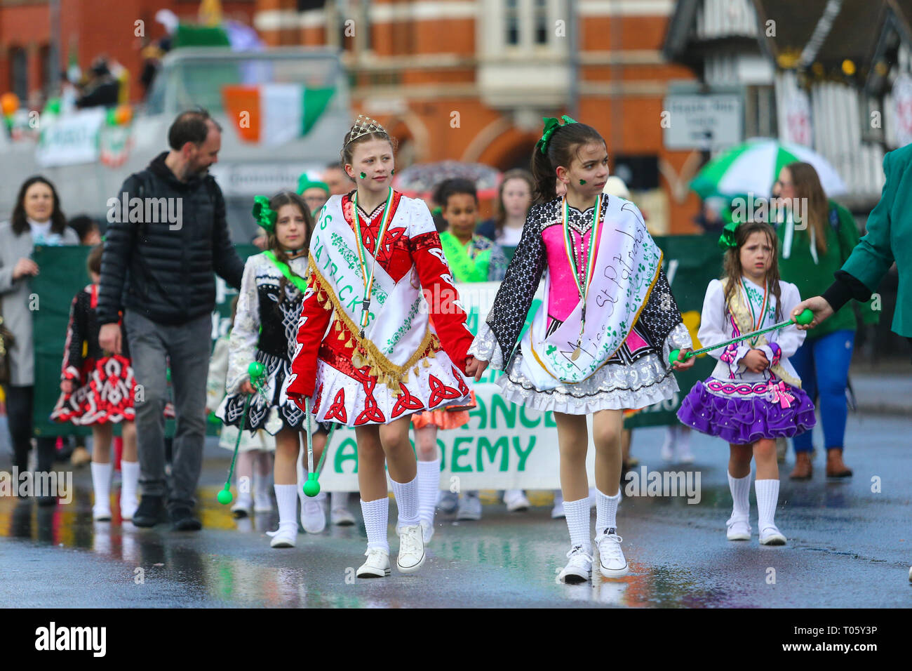 St Patricks Day parade, Birmingham UK Stock Photo Alamy