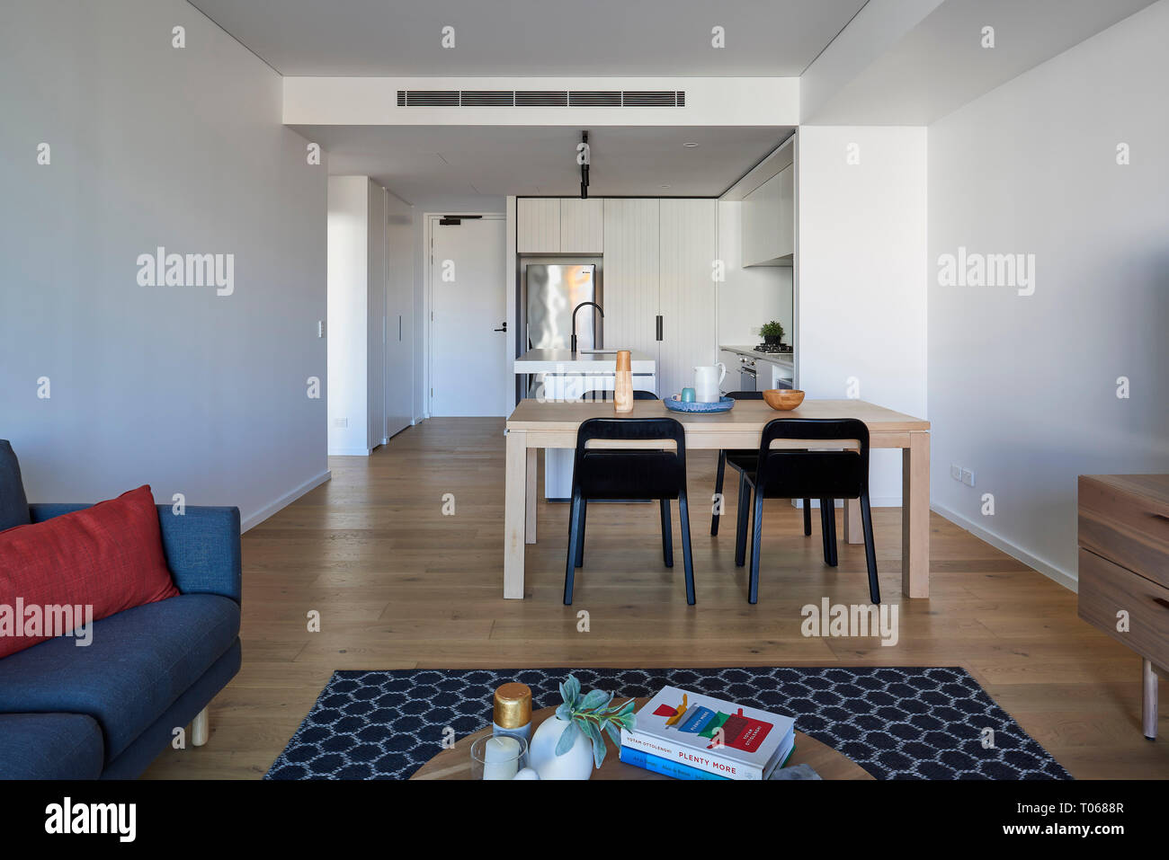 Display apartment open plan living space. Summer Hill Flour Mill