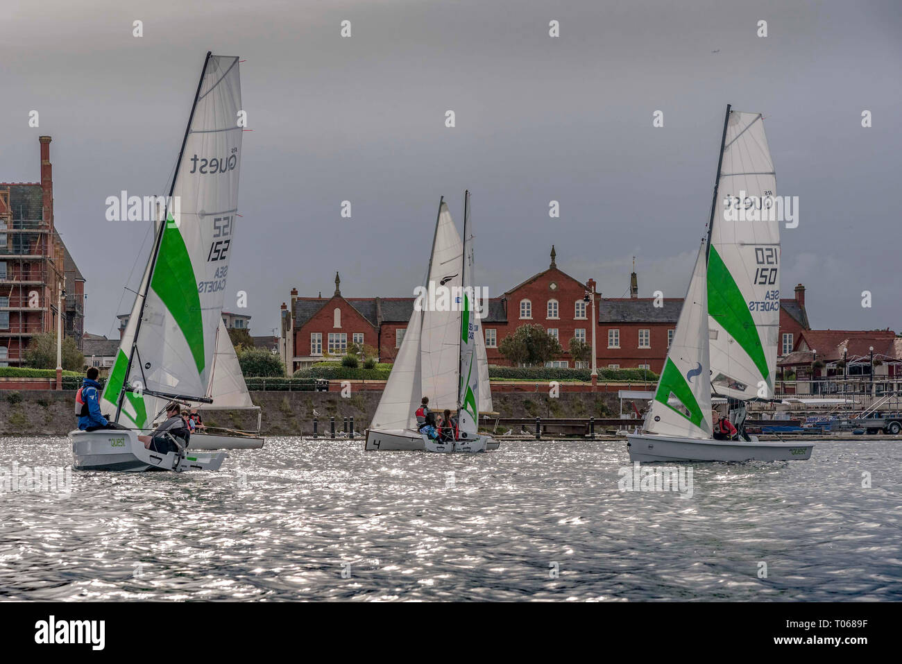 Dinghys on the Marine Lake at Southport Stock Photo Alamy