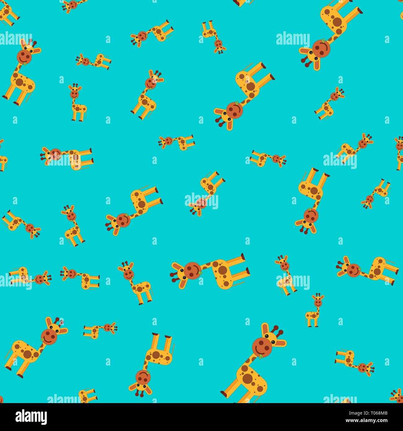 Seamless pattern of giraffe. Vector illustration in cartoon style on a ...