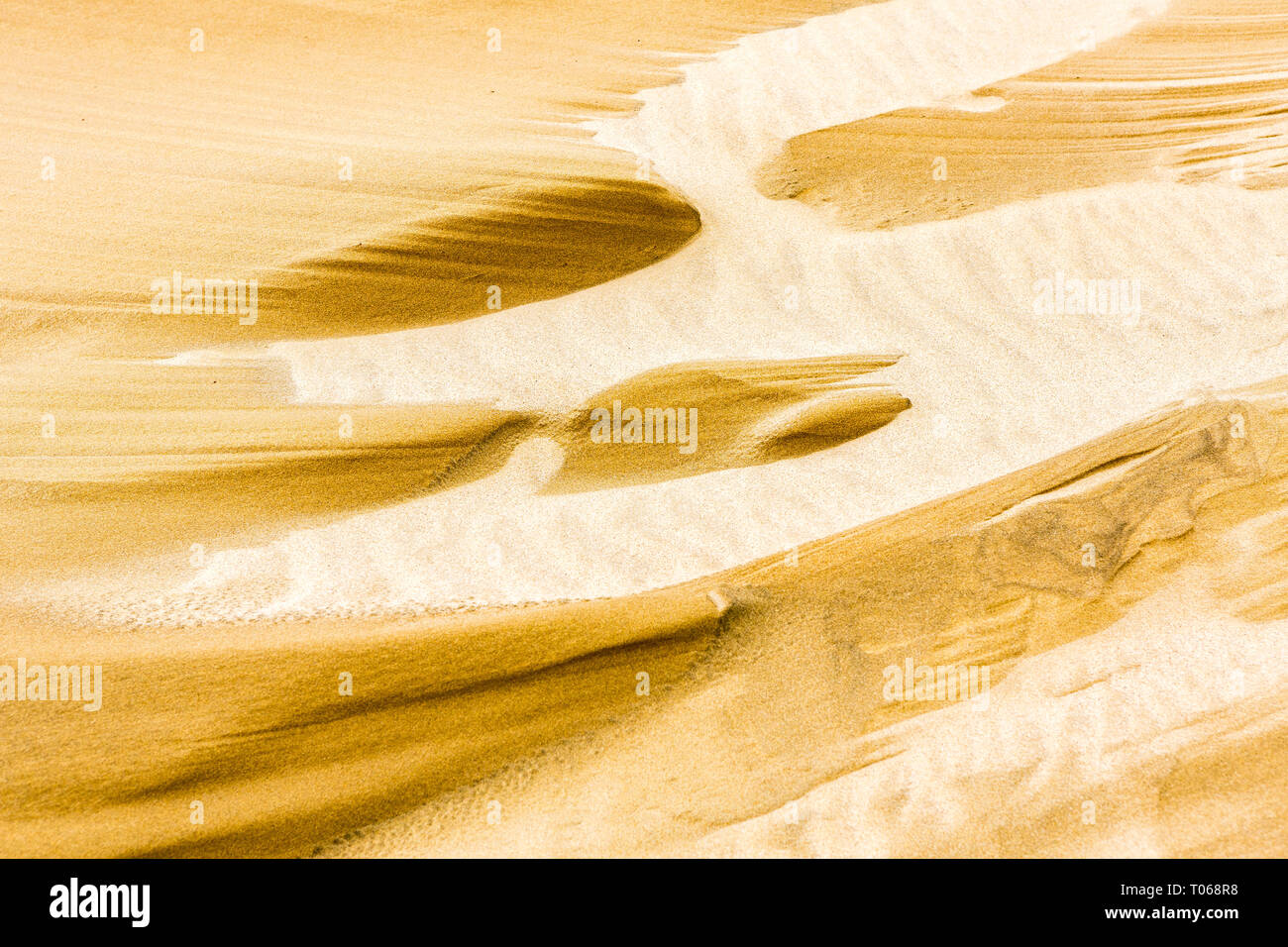 Sand pattern at sand dunes, Te Paki, Northland, North Island, New Zealand Stock Photo