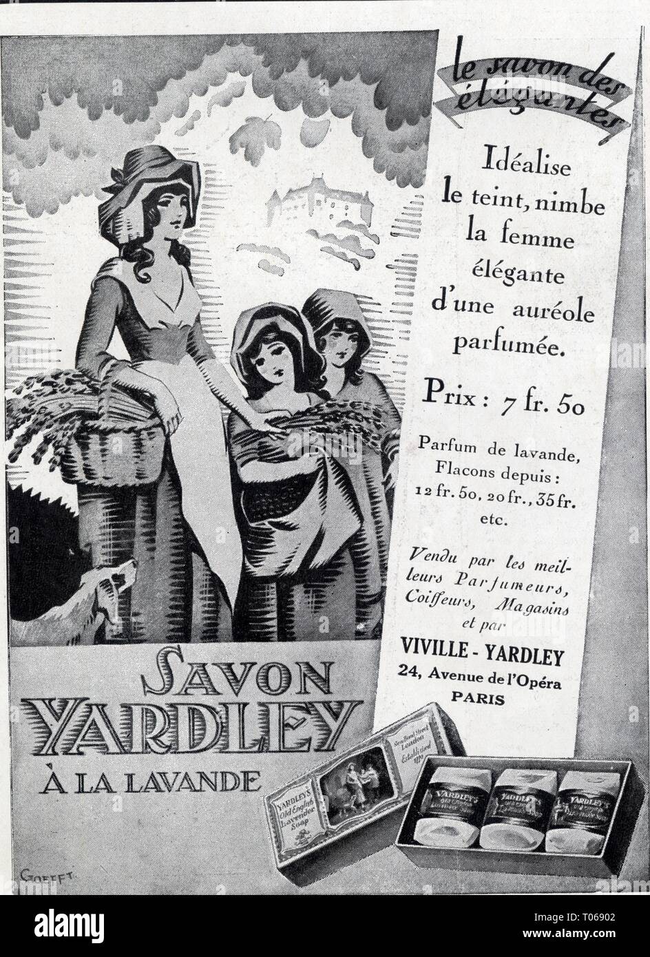 Publicité ancienne Savon YARDLEY à la lavande.1 mars 1930 Stock Photo -  Alamy