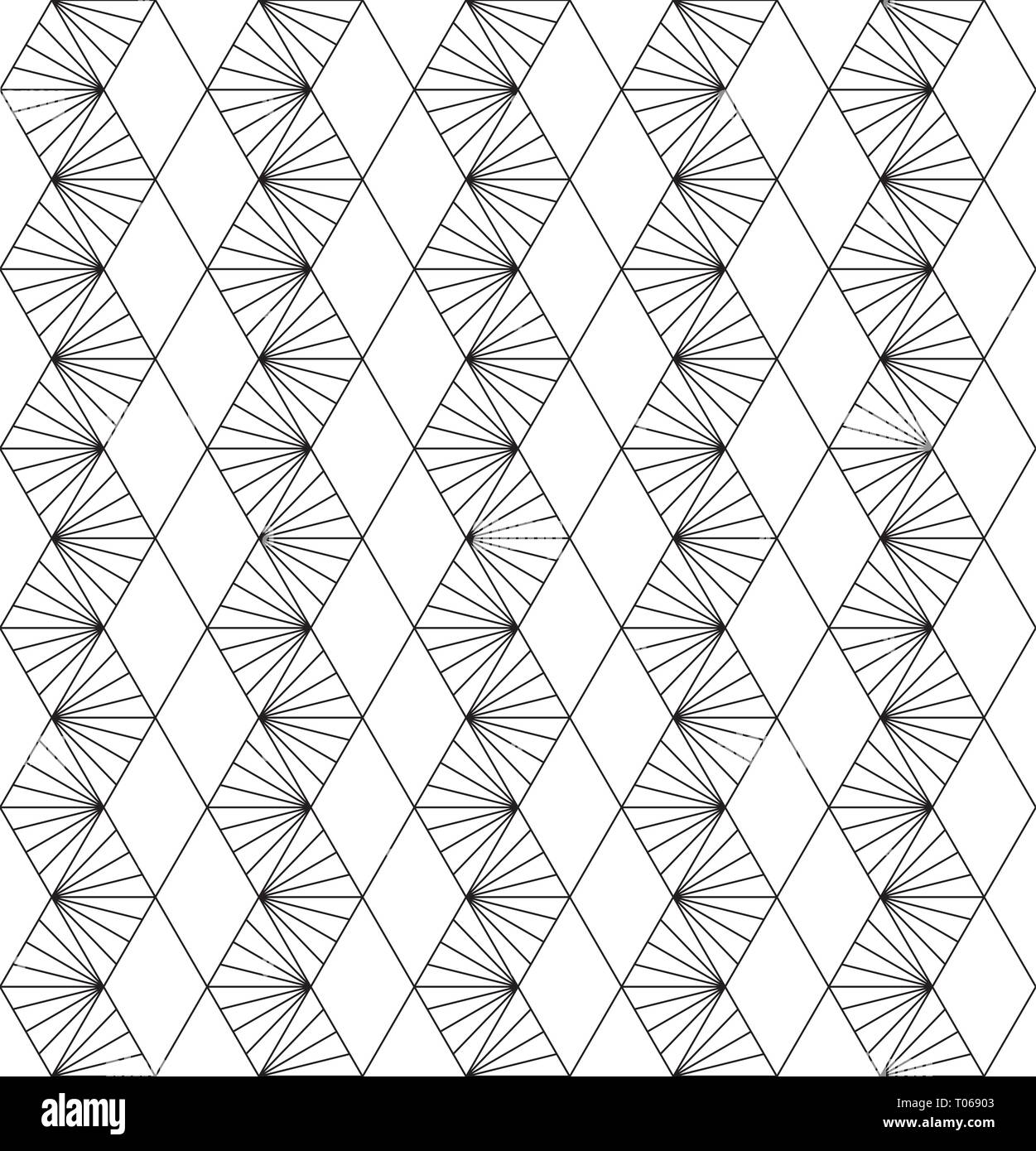 Seamless pattern based on japanese ornament Kumiko black and white