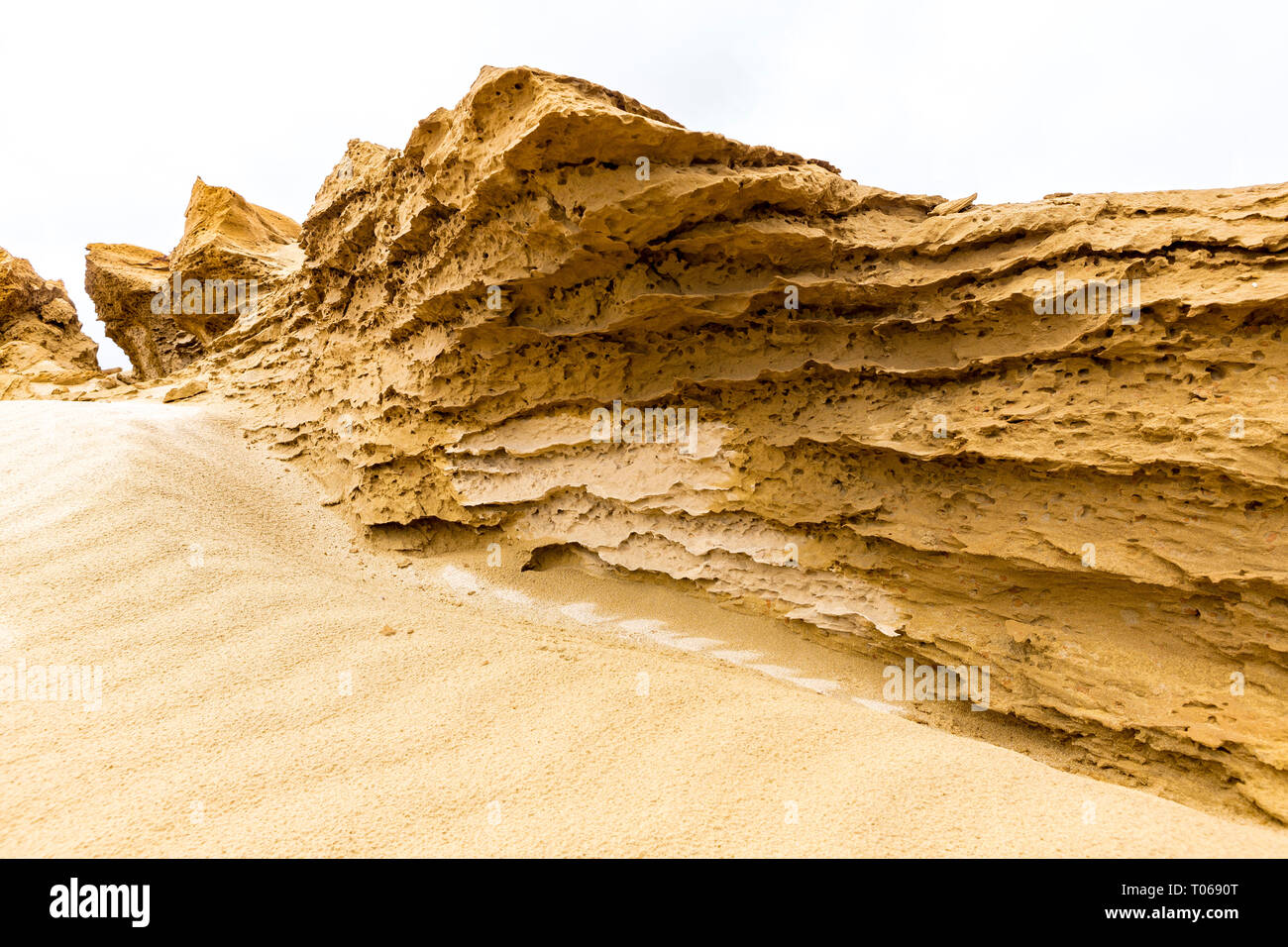 Sand Sculpture Giant sand dunes, Te Paki, Northland, North Island, New Zealand Stock Photo