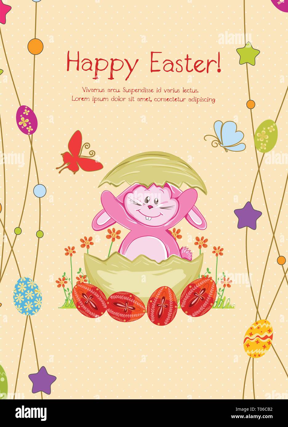 Happy holiday Easter day card vintage egg with flowers vector ...