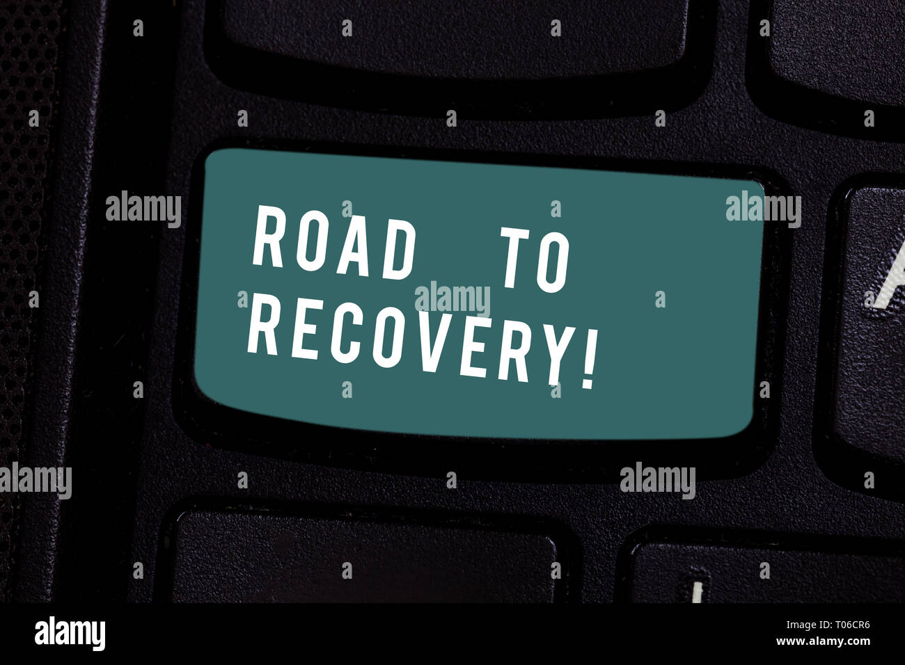 Writing note showing Road To Recovery. Business concept for way or ...