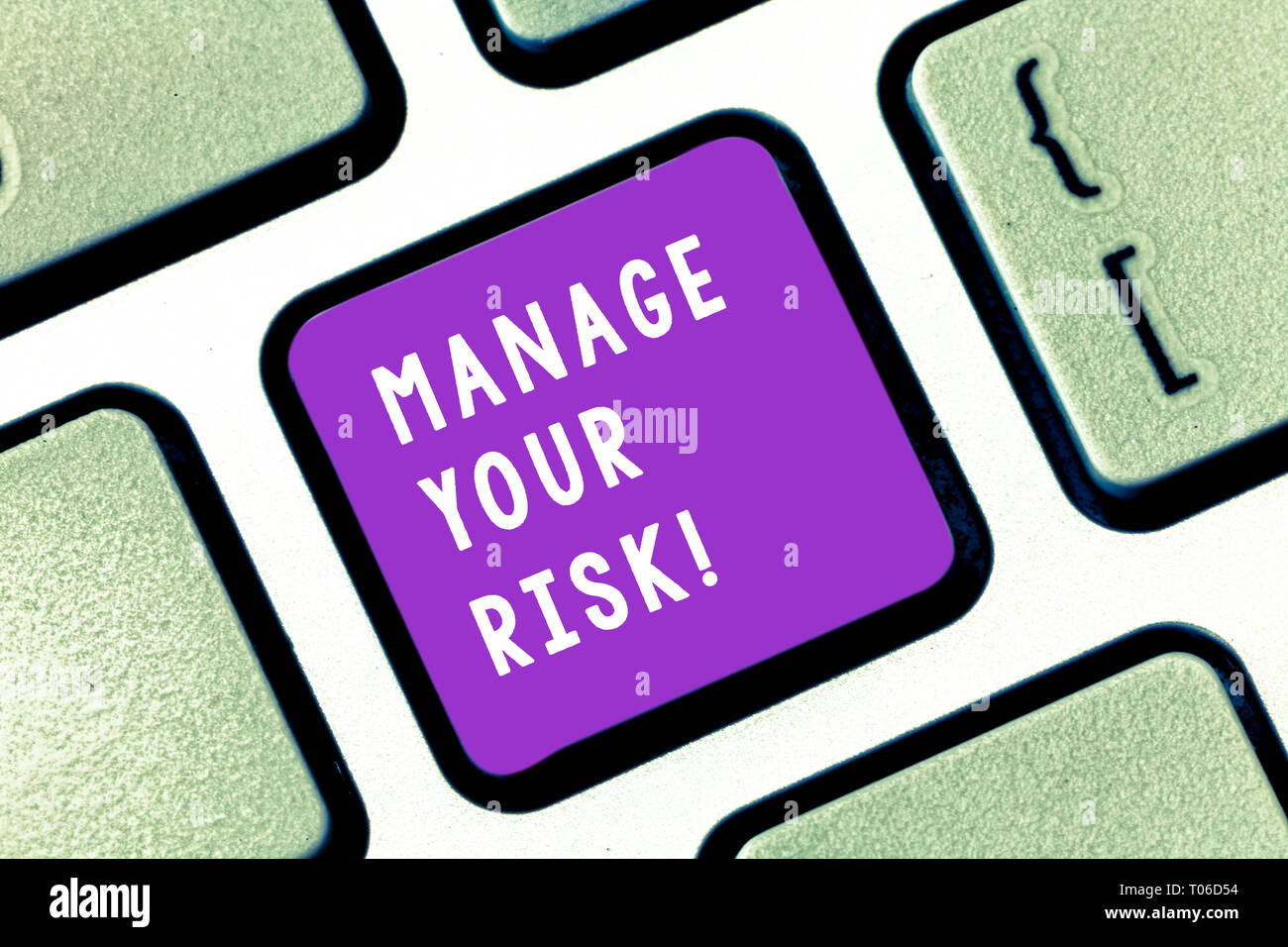 Writing note showing Manage Your Risk. Business concept for practice of ...